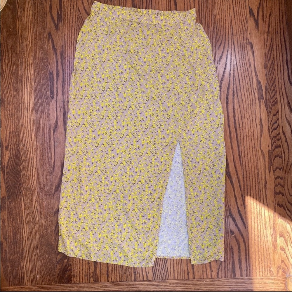 🍂🌼Floral Yellow Maxi Skirt